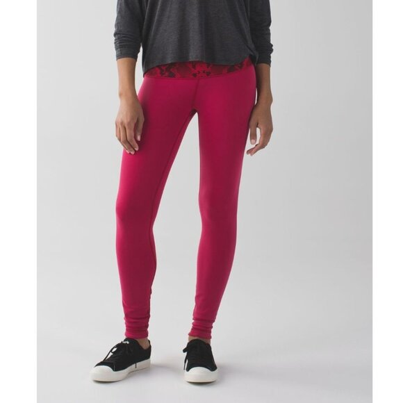Lululemon Wunder Under Pant III (Reversible) Cranberry/Alarming - Sz 6 NWT - Picture 2 of 10